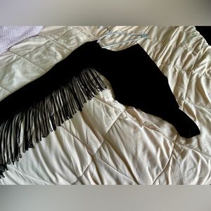 Western fringe one arm body suit